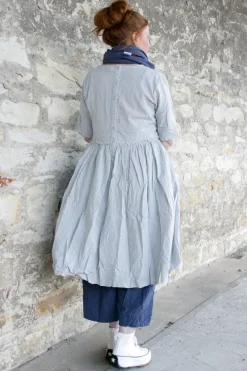 Ewa i Walla Kleid KJELLA 55906 in hellblau zart kariert (original) - Baumwolle mit Leinen
