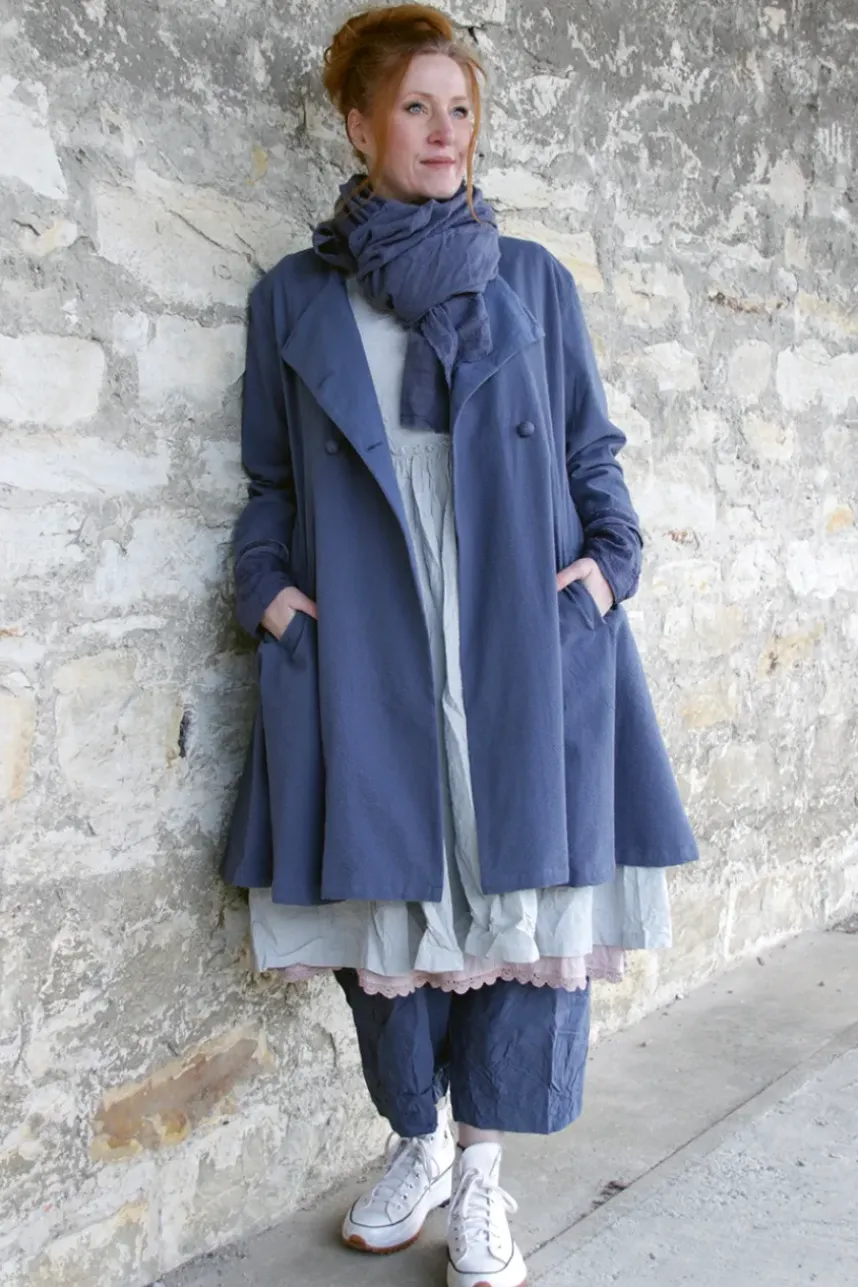 Ewa i Walla Kleid KJELLA 55906 in hellblau zart kariert (original) - Baumwolle mit Leinen