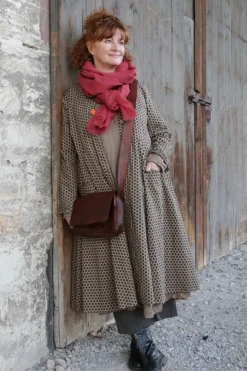 Ewa i Walla Kleid PAOLA 55820 in nussbraun (walnut) - reine Knitterbaumwolle