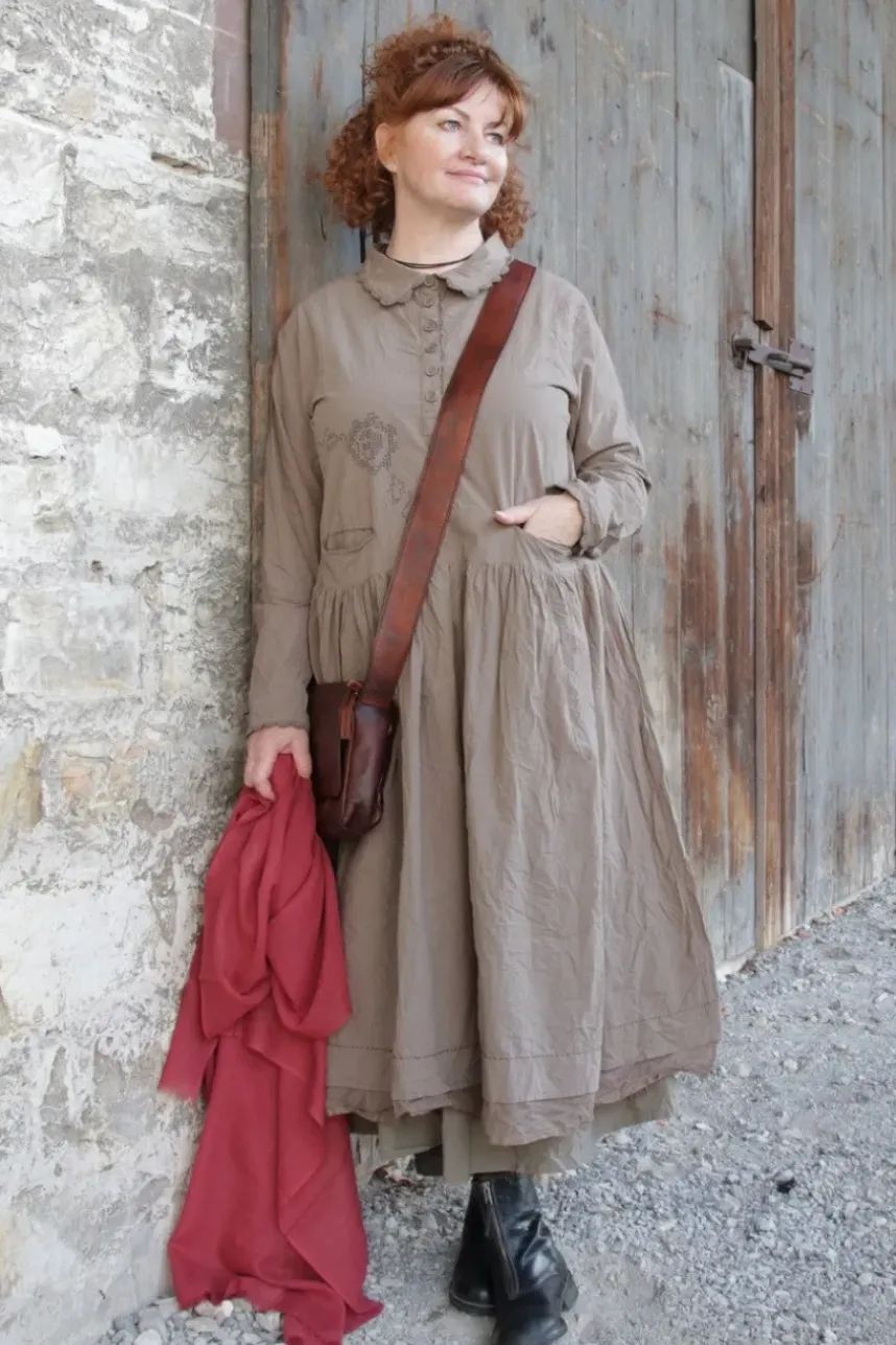 Ewa i Walla Kleid PAOLA 55820 in nussbraun (walnut) - reine Knitterbaumwolle