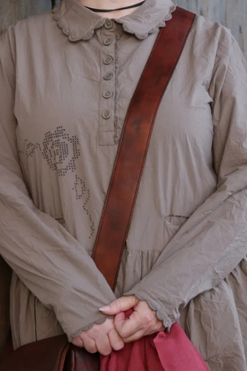 Ewa i Walla Kleid PAOLA 55820 in nussbraun (walnut) - reine Knitterbaumwolle