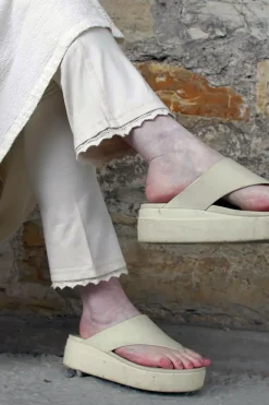 Ewa i Walla Leggins ELLEN 11417 in creme weiß (bone) - Jersey aus Baumwolle