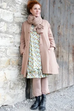 *Ewa i Walla Mantel 66758 MARIE in altrose (taupe) - reine, gewalkte Schafswolle