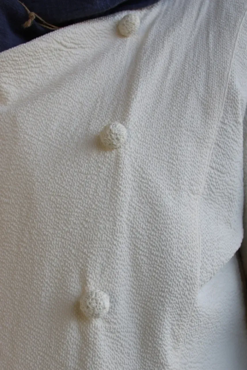 Ewa i Walla Mantel VIVIAN 66768 in cremeweiss (cream) - Seersucker aus reiner Baumwolle