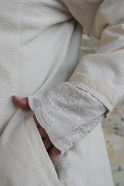 Ewa i Walla Mantel VIVIAN 66768 in cremeweiss (cream) - Seersucker aus reiner Baumwolle
