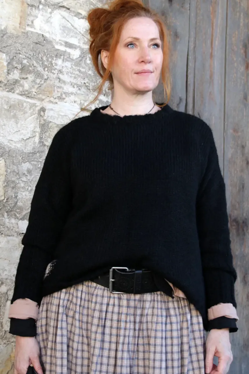 Ewa i Walla Pullover 44991 GURLI in schwarz (black) - superfeine Alpakawolle