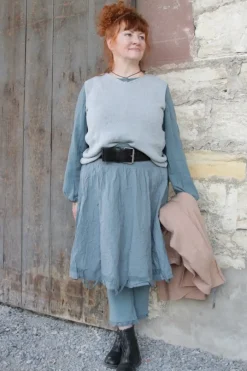 *Ewa i Walla Rock 22237 AILA in graublau (storm blue) - reine Knitterbaumwolle