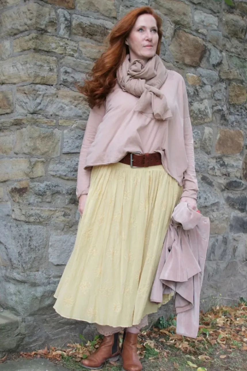 *Ewa i Walla Rock 22257 SMILLA im hellen lemon (ecru) - reine Baumwolle mit Stickerei