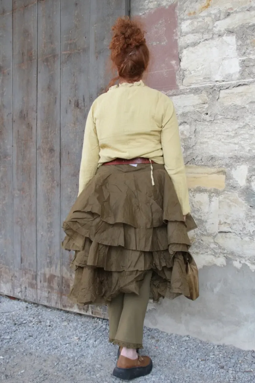 Ewa i Walla Rock 22220 TINE oliv (olive) - Hard Voile aus reiner Baumwolle
