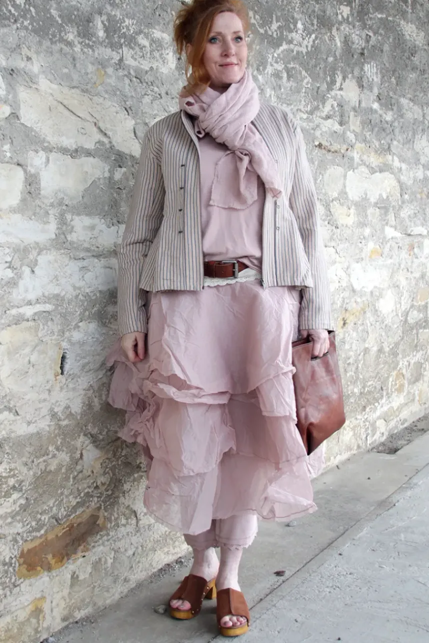 Ewa i Walla Rock TINE 22276 in rose (pale mauve) - Hard Voile aus reiner Baumwolle
