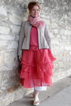 Ewa i Walla Rock TINE 22276 in korallenrot (cerise) - Hard Voile aus reiner Baumwolle
