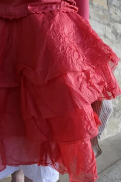 Ewa i Walla Rock TINE 22276 in korallenrot (cerise) - Hard Voile aus reiner Baumwolle