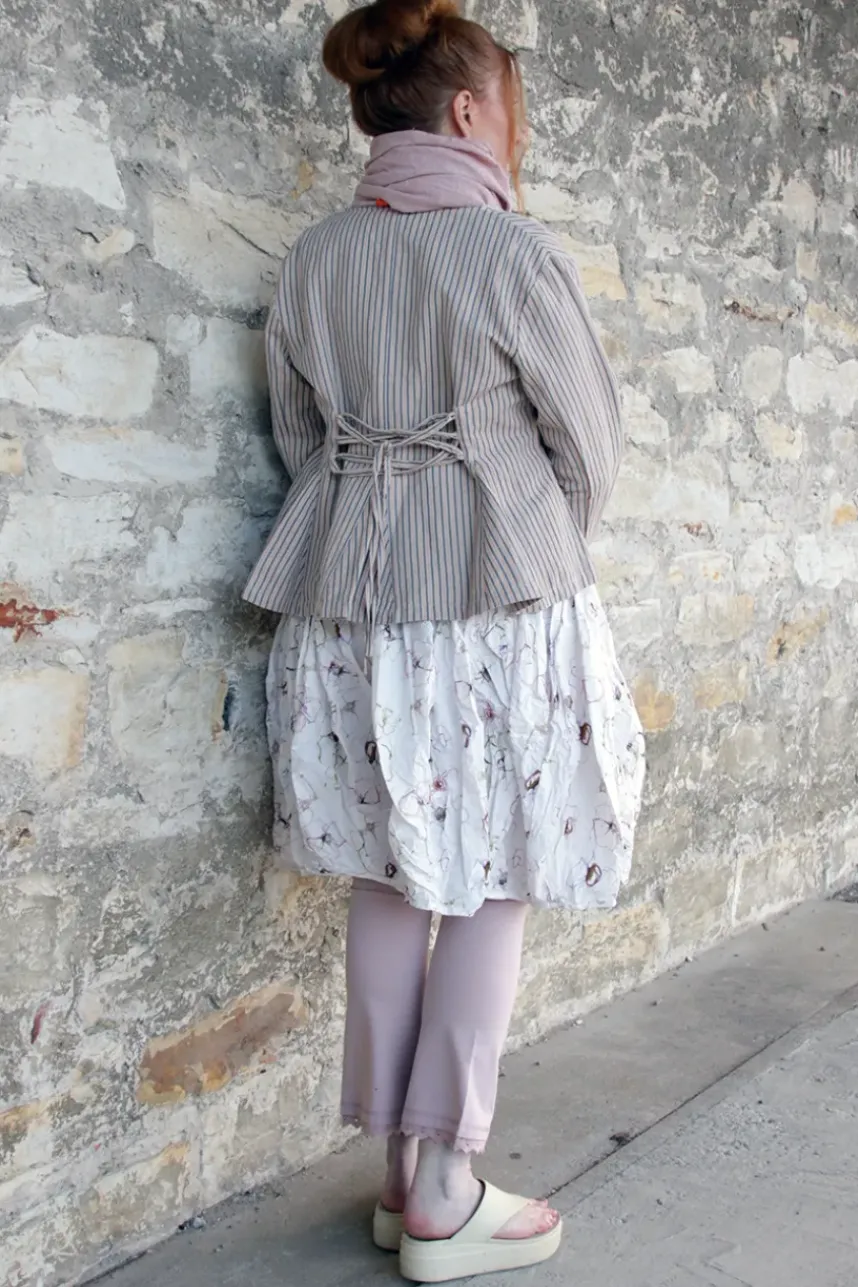 Ewa i Walla Rock VIBEKE 22261 mit zartem Flower Print (original) - reine Knitterbaumwolle