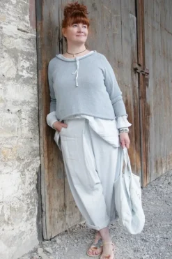 Ewa i Walla Sarouel-Hose 11409 MAJVI in pastellblau (ice blue) - softes Leinen