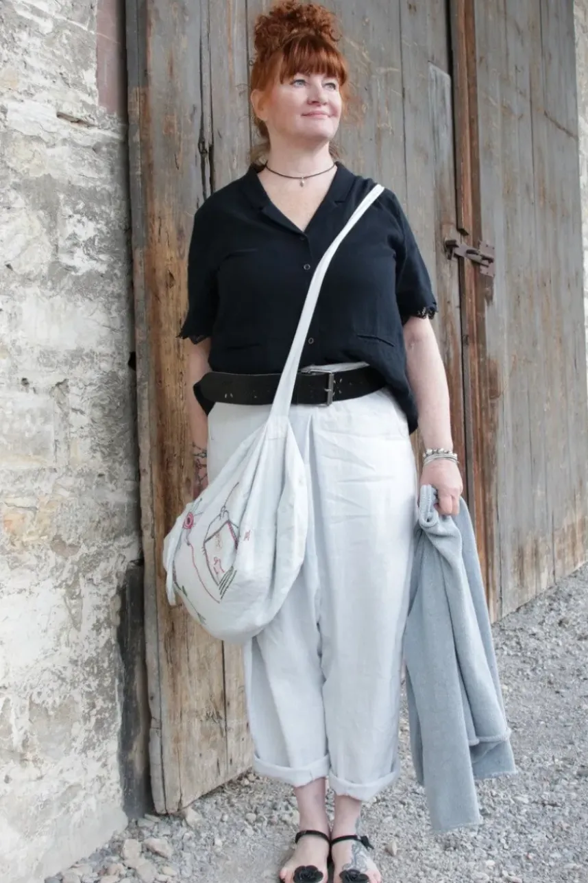 Ewa i Walla Sarouel-Hose 11409 MAJVI in pastellblau (ice blue) - softes Leinen