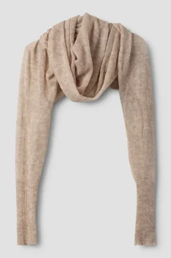 Ewa i Walla Schal BESSIE 77611 in beige (sand) - sehr zarter Baby Alpaka mit Merino Wolle
