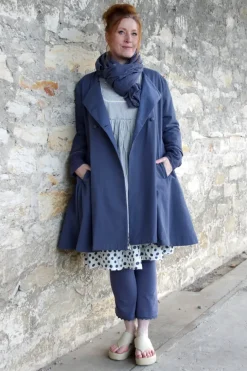 Ewa i Walla Schal JUDY 77610 in blau (blue) - zarte Gaze aus reiner Baumwolle
