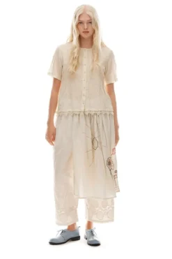 Ewa i Walla Schürze 77589 MOA in antikweiss (bone white) - softes Leinen