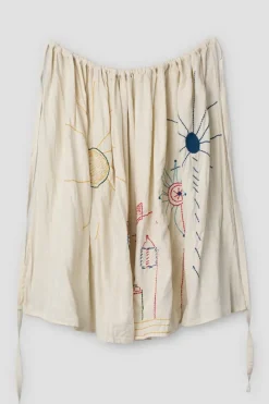 Ewa i Walla Schürze 77589 MOA in antikweiss (bone white) - softes Leinen
