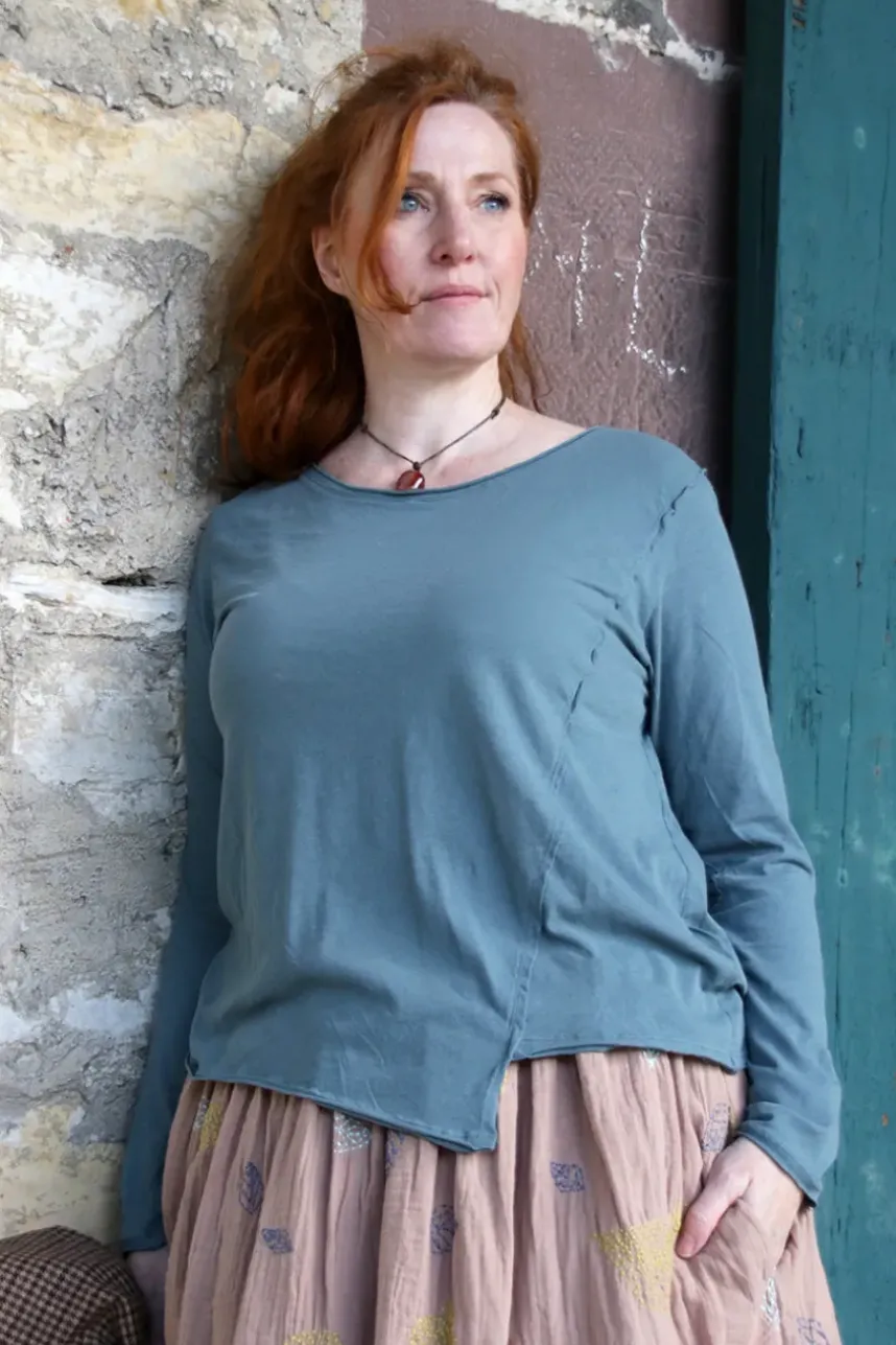 *Ewa i Walla Shirt 44987 GISELA in blau grau (storm blue) - softer Jersey aus reiner Baumwolle