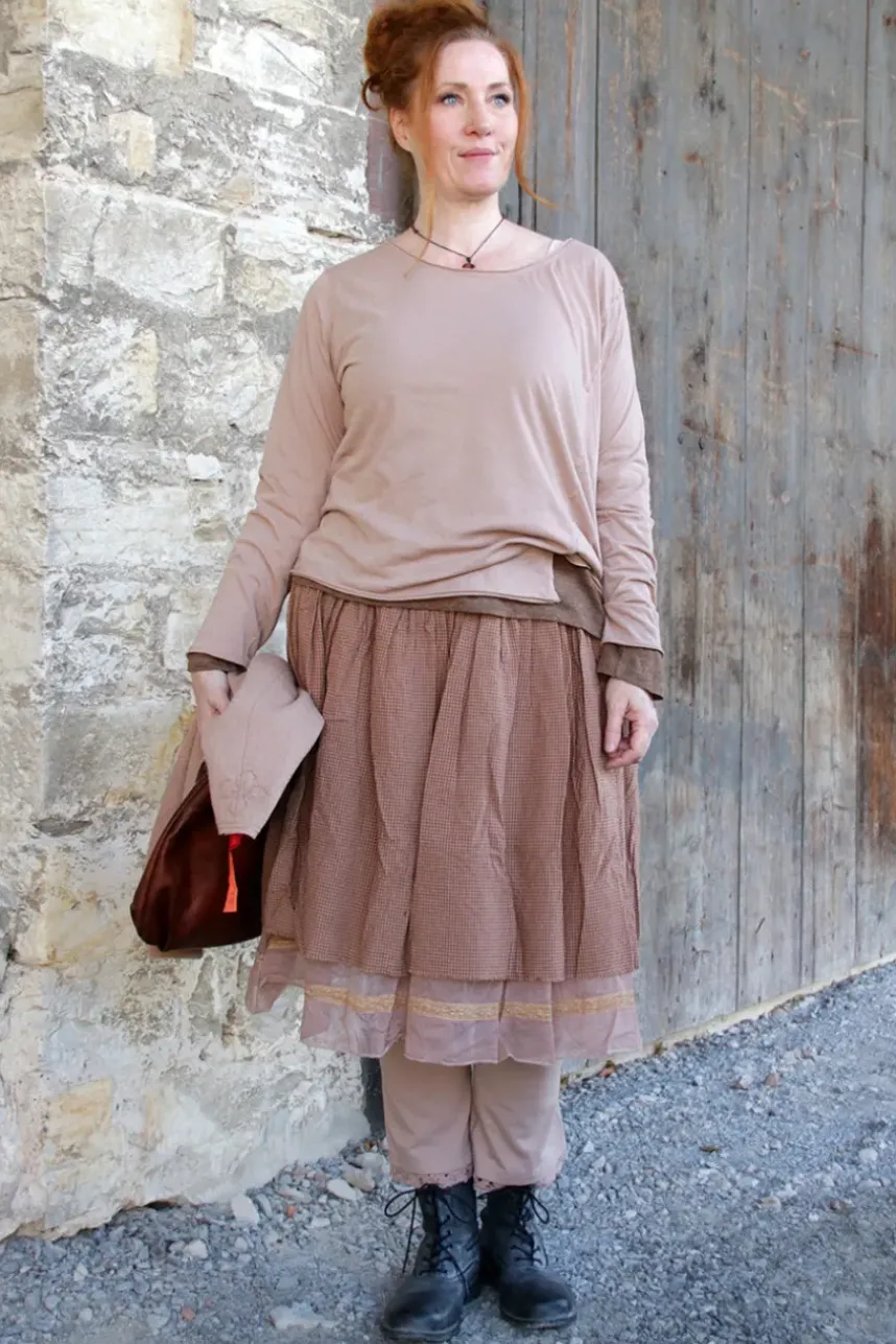 *Ewa i Walla Shirt 44987 GISELA in zartem altrose (taupe) - softer Jersey aus reiner Baumwolle