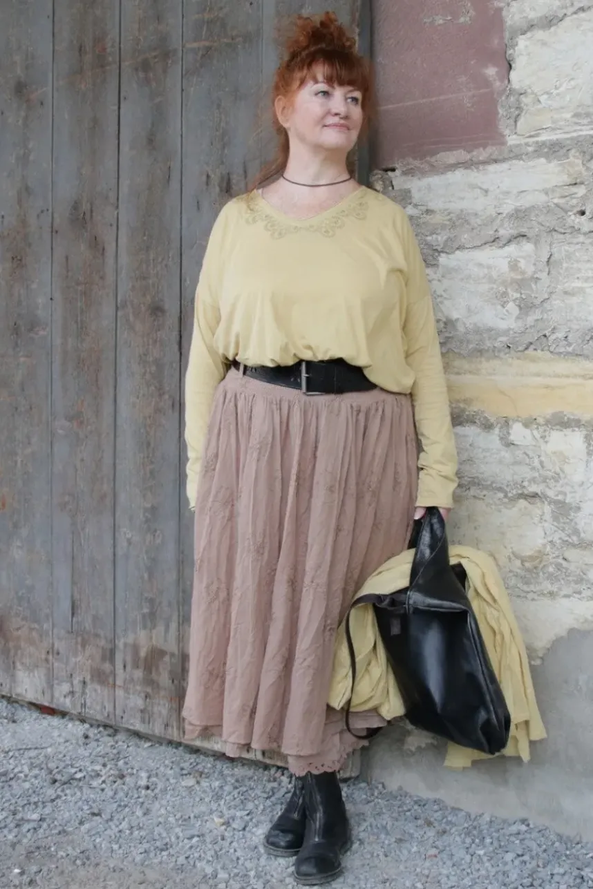 *Ewa i Walla Shirt 44985 GYRID im hellen lemon (ecru) - Jersey aus reiner Baumwolle