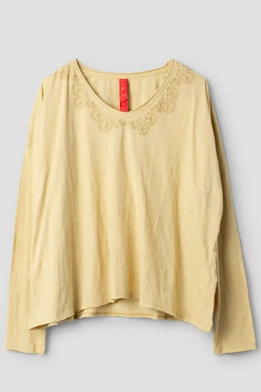 *Ewa i Walla Shirt 44985 GYRID im hellen lemon (ecru) - Jersey aus reiner Baumwolle