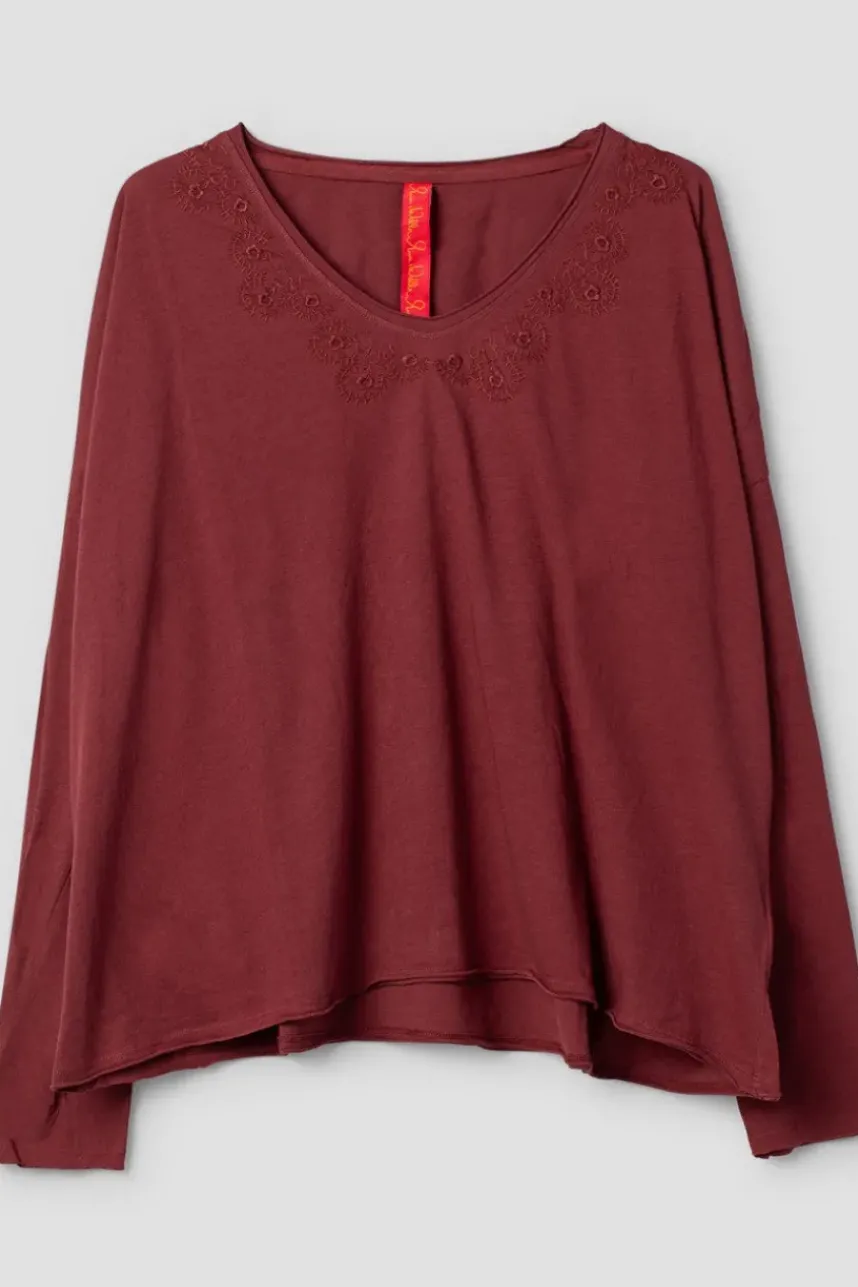 *Ewa i Walla Shirt 44985 GYRID in burgunder rot (burgundy) - Jersey aus reiner Baumwolle