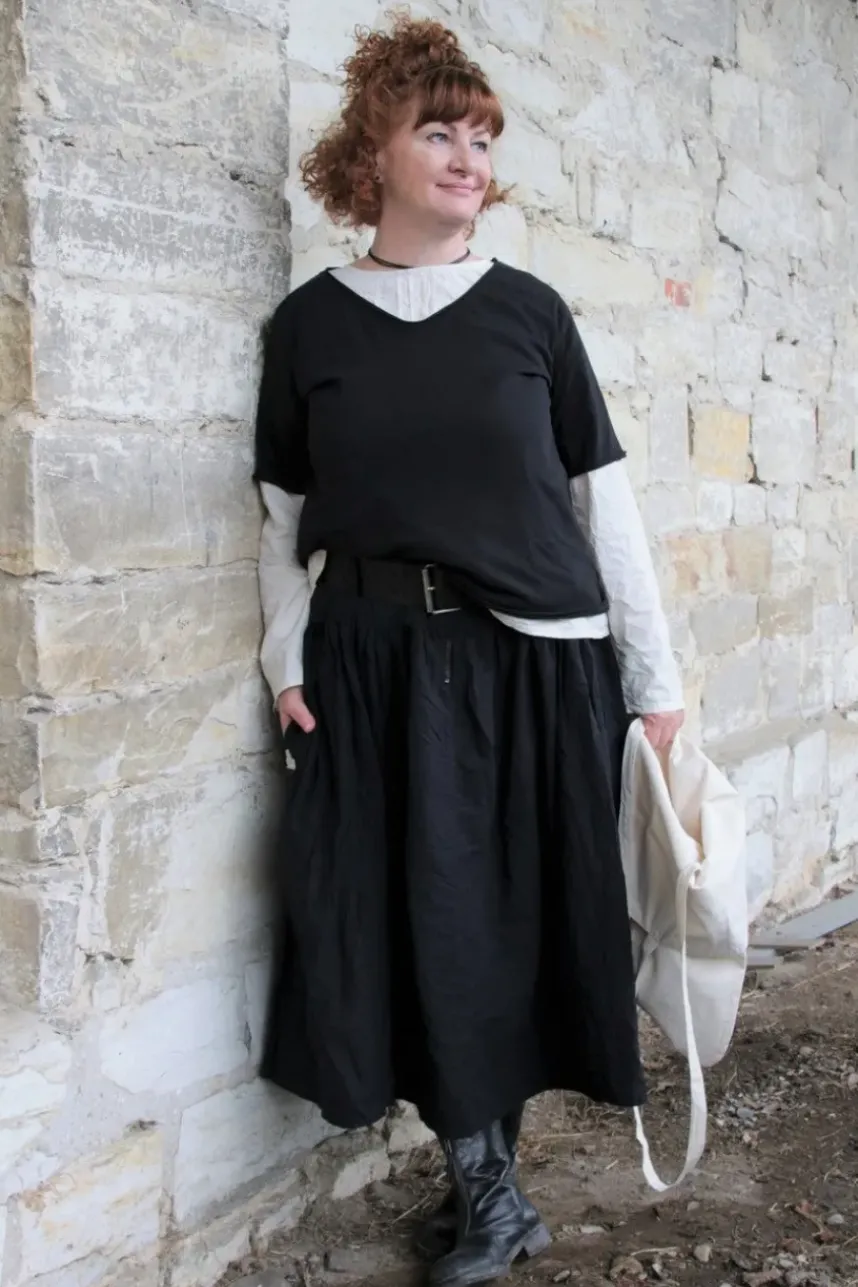 Ewa i Walla Shirt GENNA 44942 in vintage schwarz - softer Jersey aus reiner Baumwolle