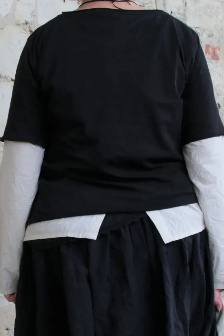 Ewa i Walla Shirt GENNA 44942 in vintage schwarz - softer Jersey aus reiner Baumwolle