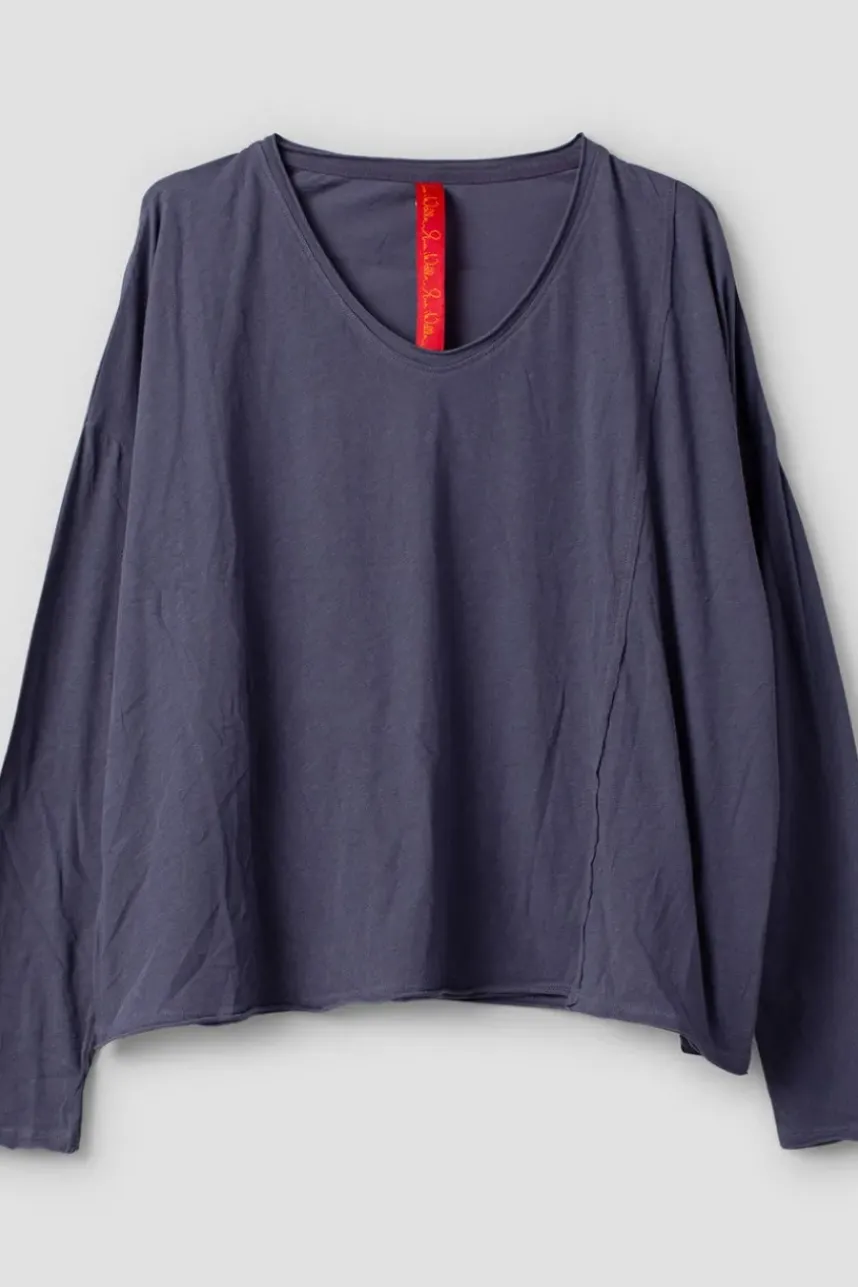 Ewa i Walla Shirt ZITA 44146 in blau (blue) - softes Jersey aus reiner Baumwolle