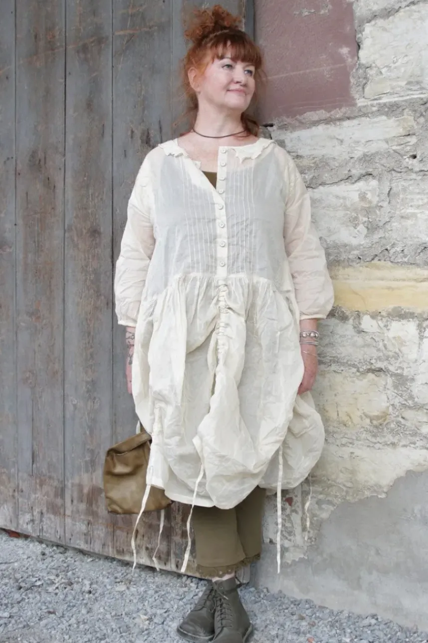 Ewa i Walla SUMMER SPECIALS Kleid 55911 KRISTEL in natur - Organza aus reiner Baumwolle
