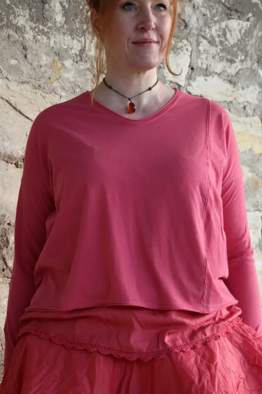 Ewa i Walla Top NORA 33398 in korallenrot (cerise) - reine Viskose