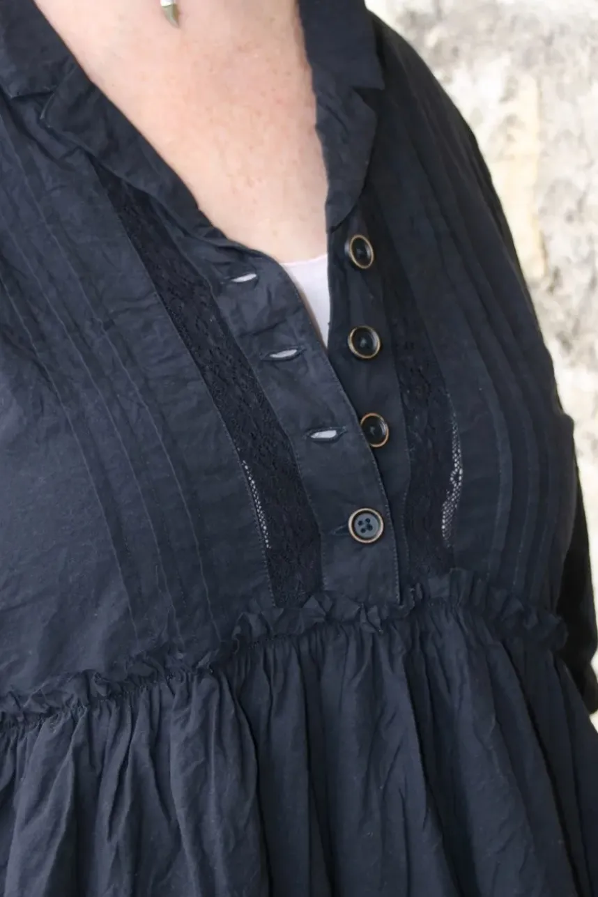 Ewa i Walla Tunika 44953 AGDA in schwarz (black) - reine Knitterbaumwolle