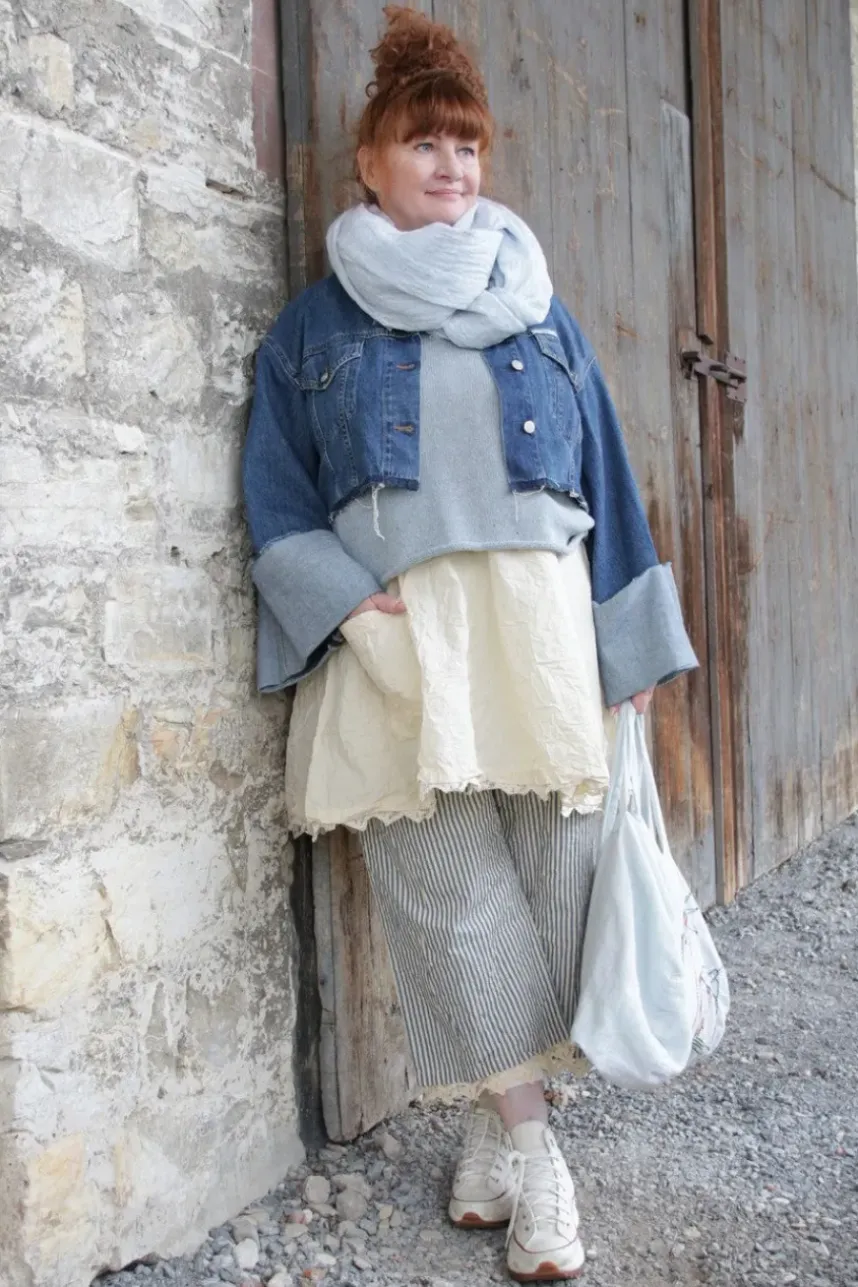 Ewa i Walla Tunika 44952 AUGUSTA in pastellgelb (vanilla) - reine Knitterbaumwolle