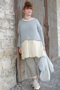 Ewa i Walla Tunika 44952 AUGUSTA in pastellgelb (vanilla) - reine Knitterbaumwolle