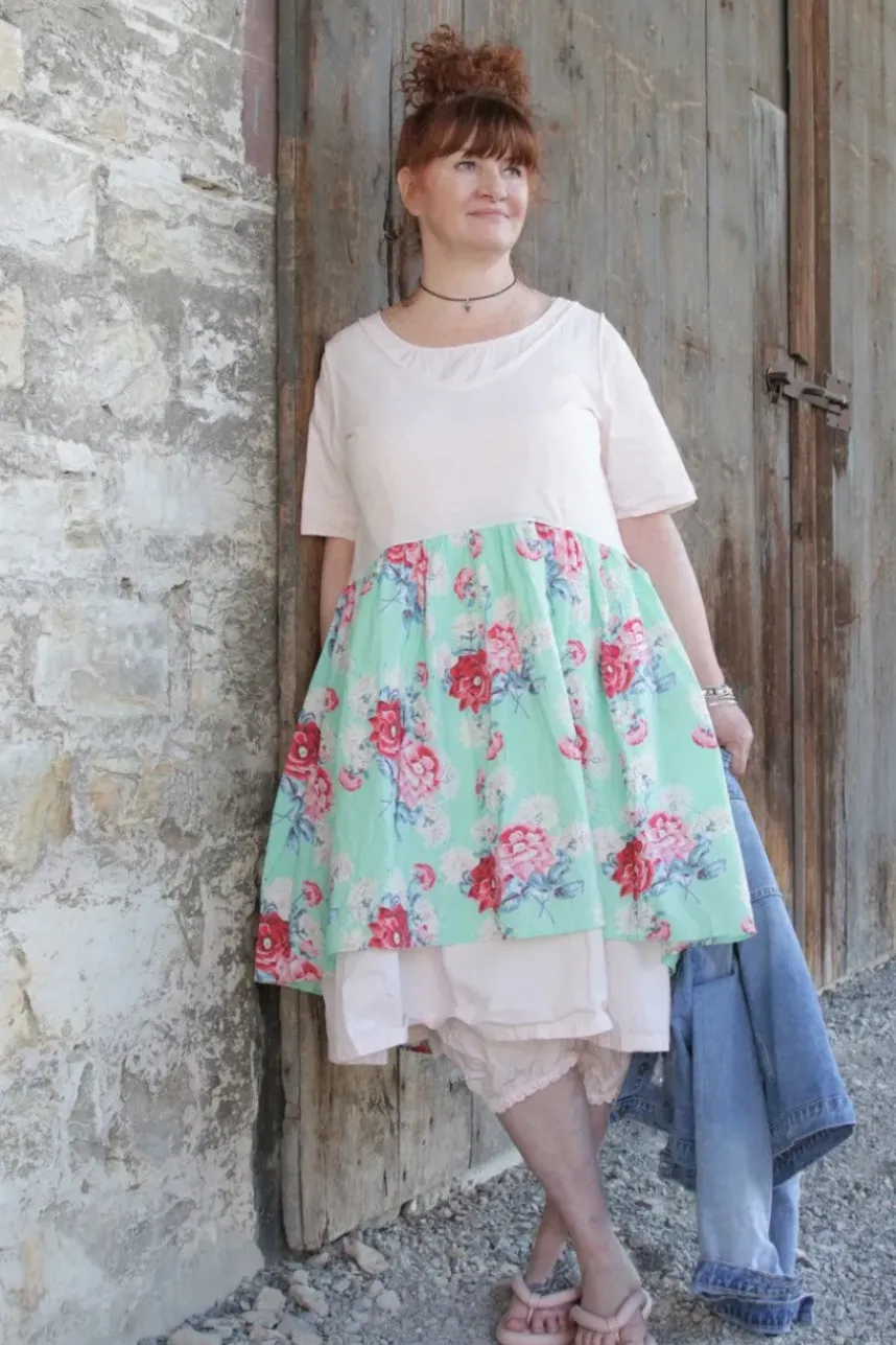 Ewa i Walla Tunika 33360 JILL in mintgrün mit Flowerprint & creme mit Ringel - softer Jersey & Knitterbaumwolle