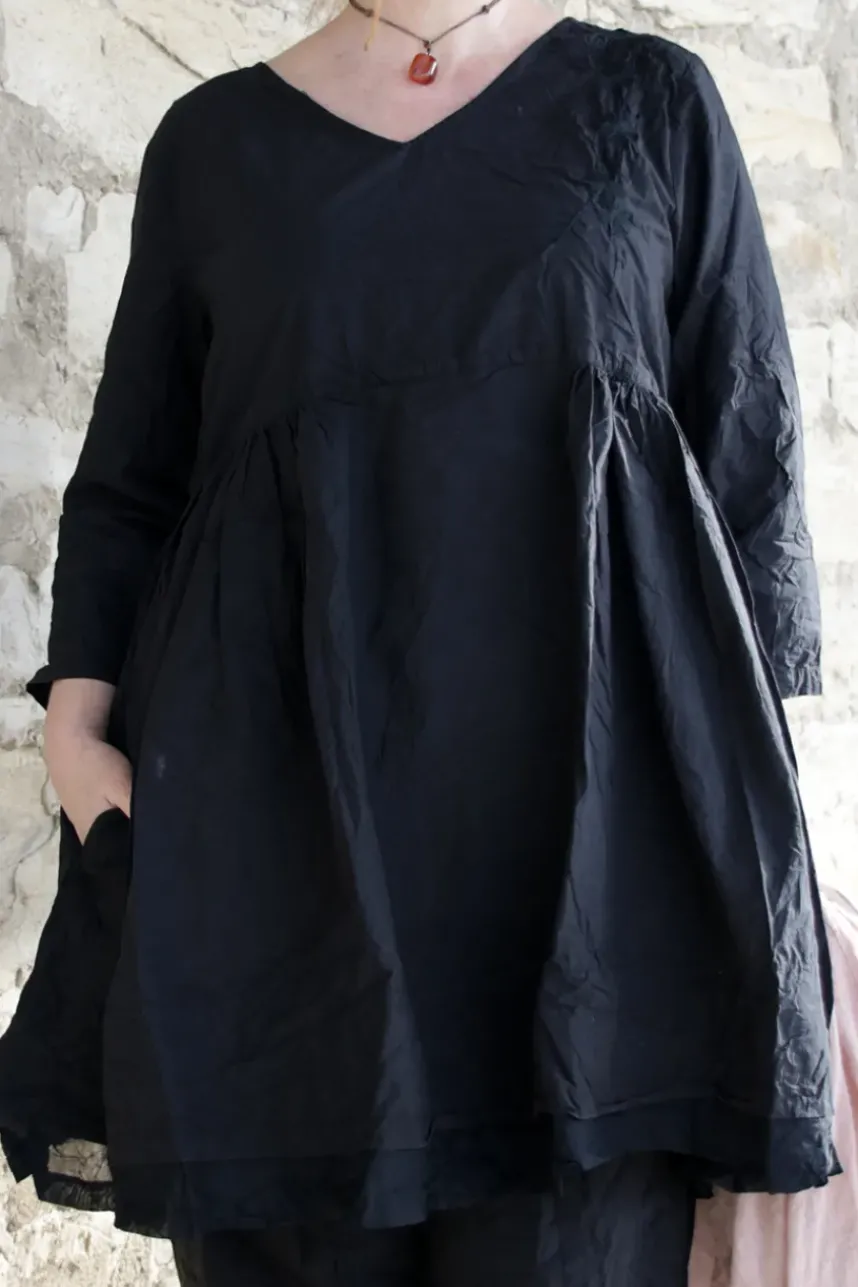 Ewa i Walla Tunika MADICKEN 44129 in schwarz (black)- reine Kitterbaumwolle