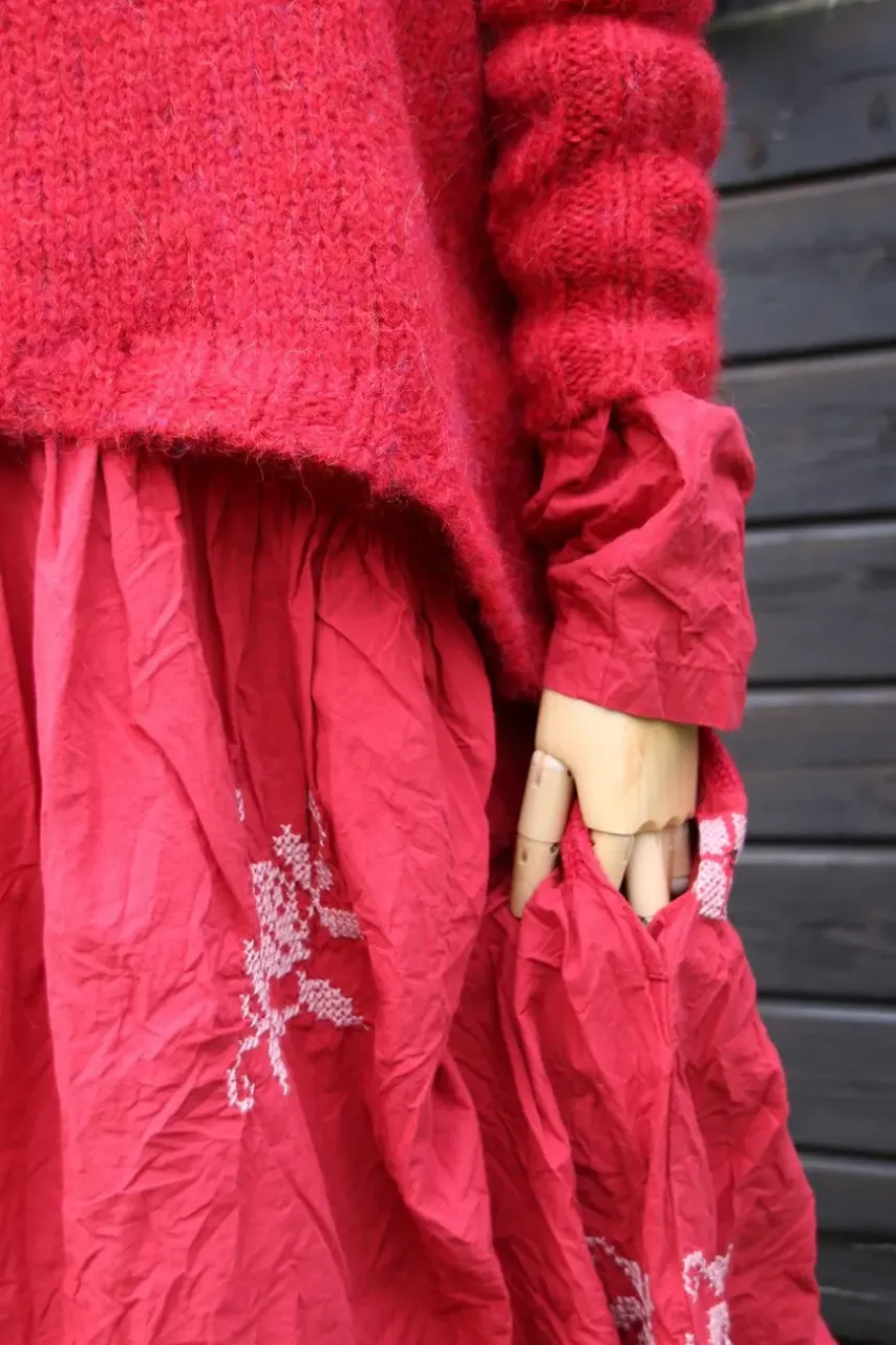 Ewa i Walla WINTER SPECIAL EDITION Kleid JASMIN 55938 in rot (red) - reine Knitterbaumwolle