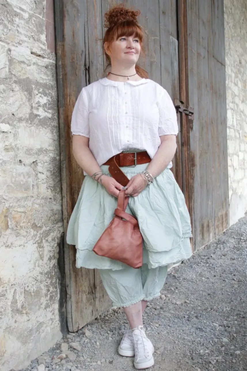 FRA.SA Minibag RIO im dunklen Lachston & dezenten Vintagelook - butterweiches, recyceltes Leder