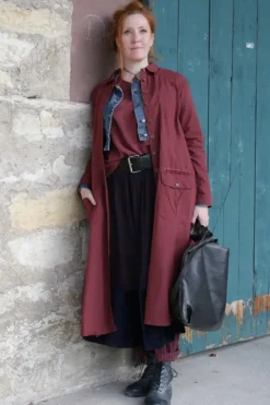 Fra.Sa Shopper SACK mit Schulterriemen in vintage black (charcoal) - supersoftes, recyceltes Leder