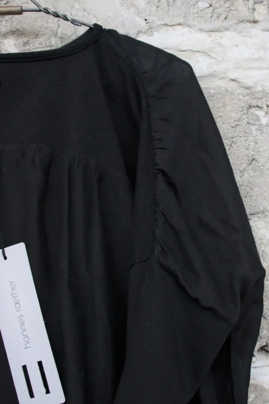 hannes roether Bluse GAME 210856 in schwarz - Baumwolle & Seide