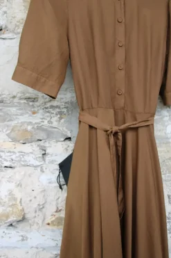 hannes roether Maxi-Kleid 210840 KONFEKT in camel - Cupro & Baumwolle