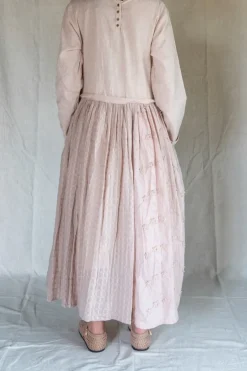 Les Ours Kleid ADRIANA im zarten rose mit süßen Blümchen & Stickerei - reine, softe Baumwolle