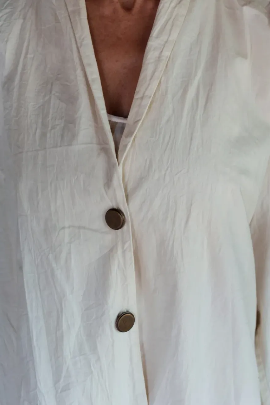Les Ours Mantel MALO in antikweiss - Baumwoll-Popeline & Elasthan