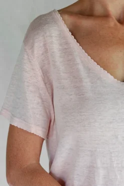 Les Ours Shirt TIM im pastelligen rose - supersoftes Leinen