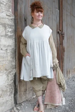 Les Ours Tunika/Kleid JUJUBE in shabby mint (almond) - zarter Baumwoll-Voile