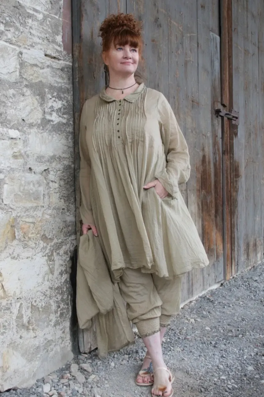 Les Ours Tunika/Kleid JUJUBE in shabby mint (almond) - zarter Baumwoll-Voile